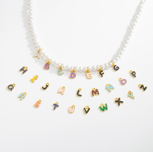 Cute Mixed Color Alphabet Letter Charms (Available in Gold or Silver)