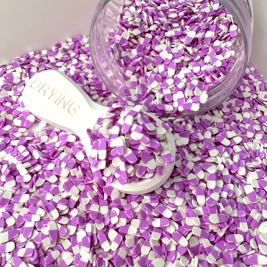 FAKE Pastel Purple Pill, Medical Field Theme Polymer Clay Sprinkle (NOT EDIBLE,5MM/10MM) D13-07/16