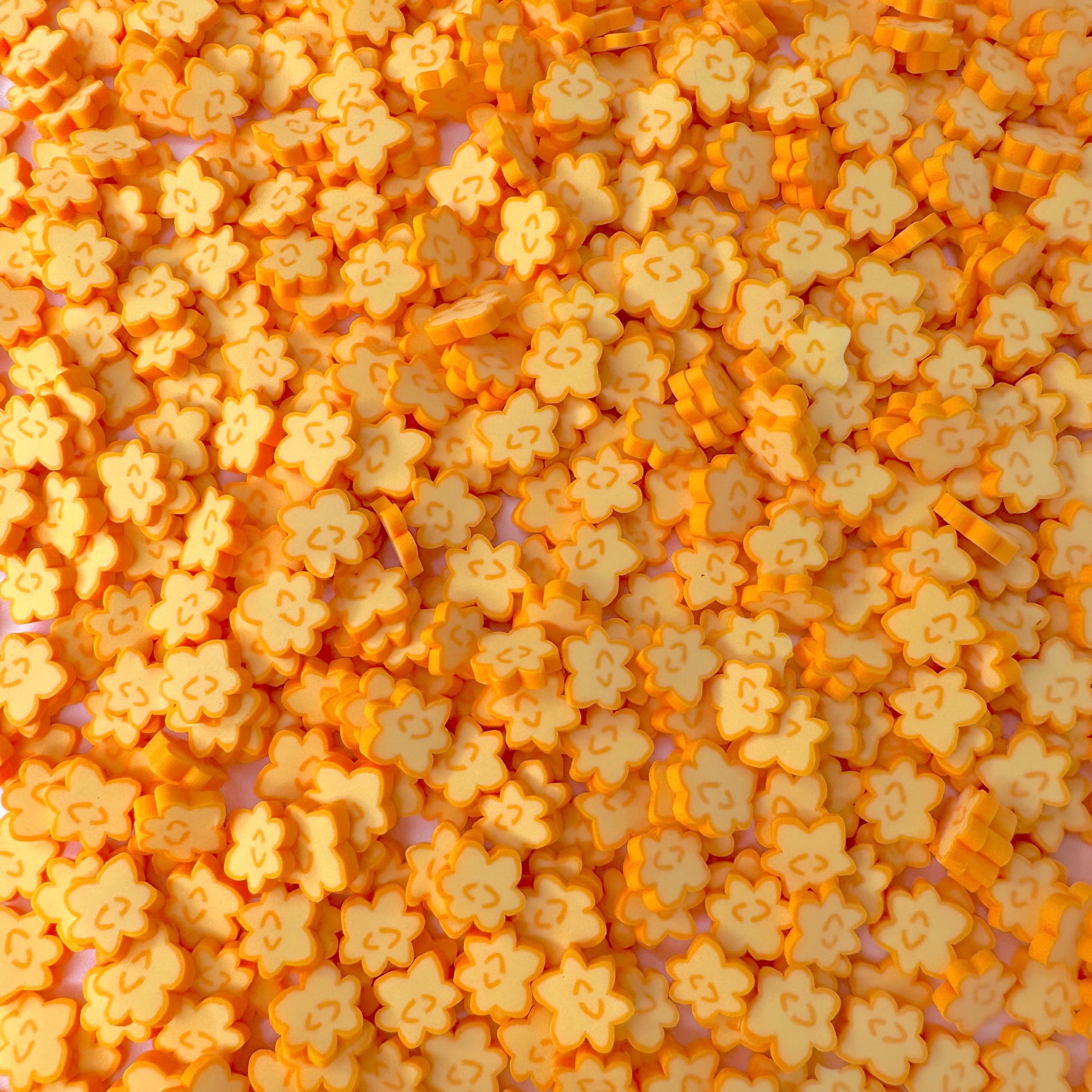 FAKE Light Orange, Japanese Star Candy, Konpeito Theme Polymer Clay Sprinkle (NOT EDIBLE, 5MM/10MM)