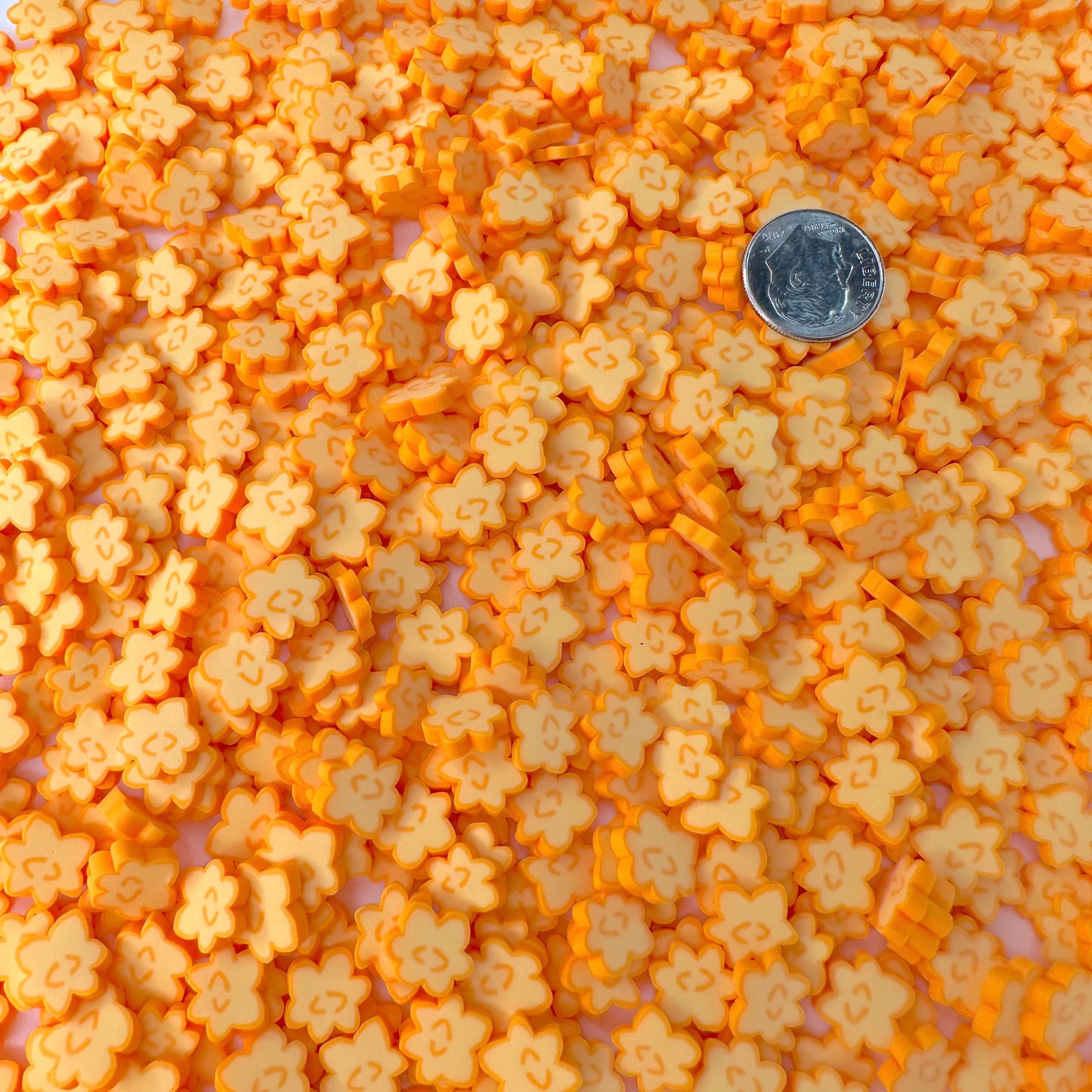 FAKE Light Orange, Japanese Star Candy, Konpeito Theme Polymer Clay Sprinkle (NOT EDIBLE, 5MM/10MM)