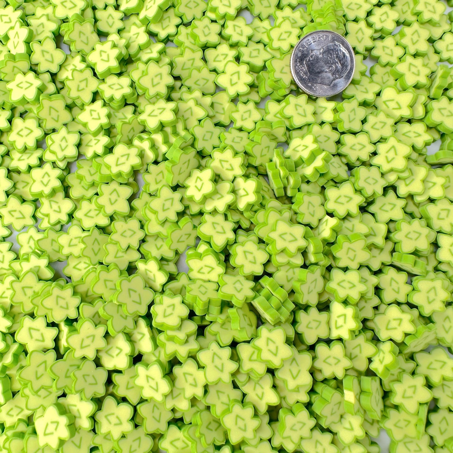 FAKE Light Green Japanese Star Candy, Konpeito Themed Polymer Clay Sprinkle (NOT EDIBLE, 5MM/10MM)