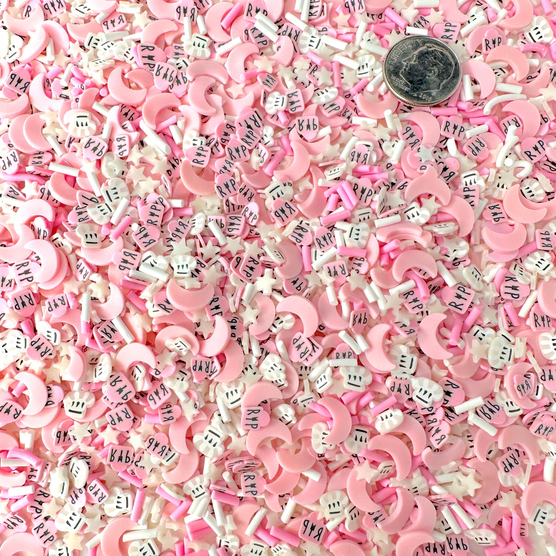 FAKE Pink Mousey Themed Tombstone Polymer Clay Sprinkle (NOT EDIBLE)