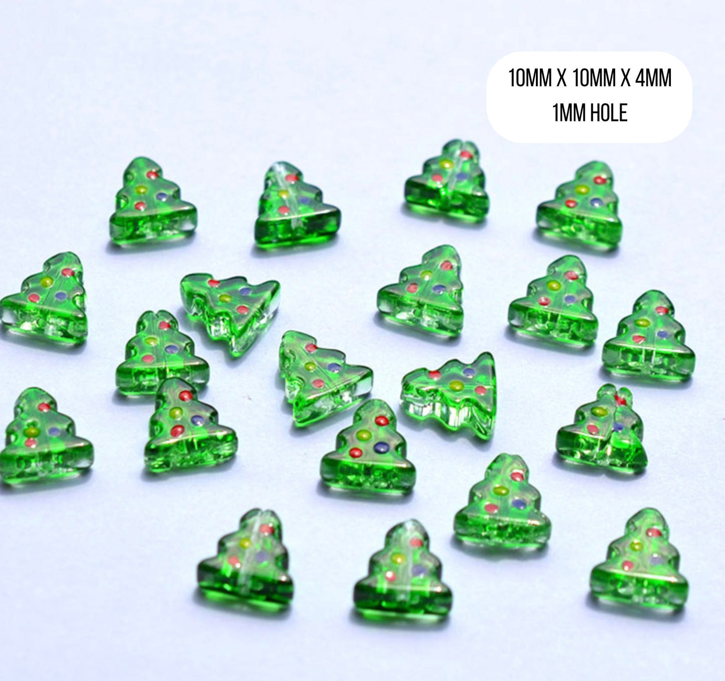 10MM x 10MM Christmas Tree Bead, Christmas Themed