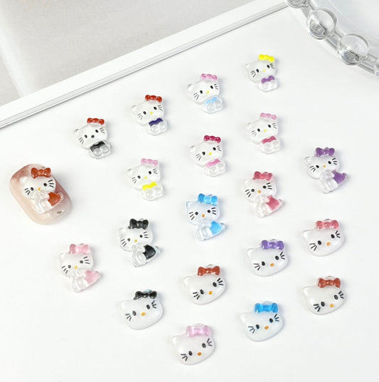 Cute Bow Kitty and Friends, 3D Nail Art Charms, Decoden, DIY Supplies, Mini Cabochon