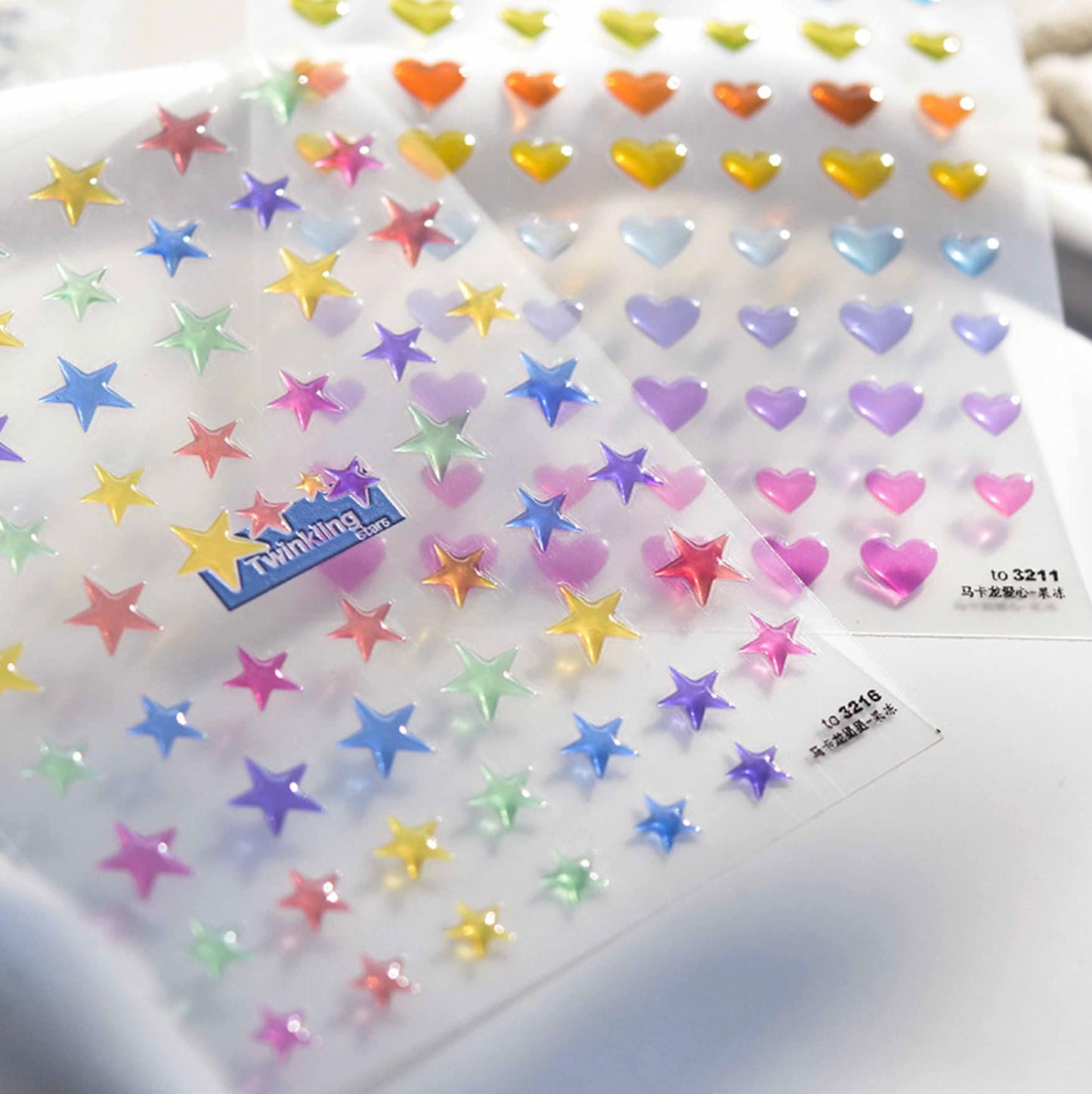 3D Jelly Star, Heart and Fruit Themed Nail Art Stickers