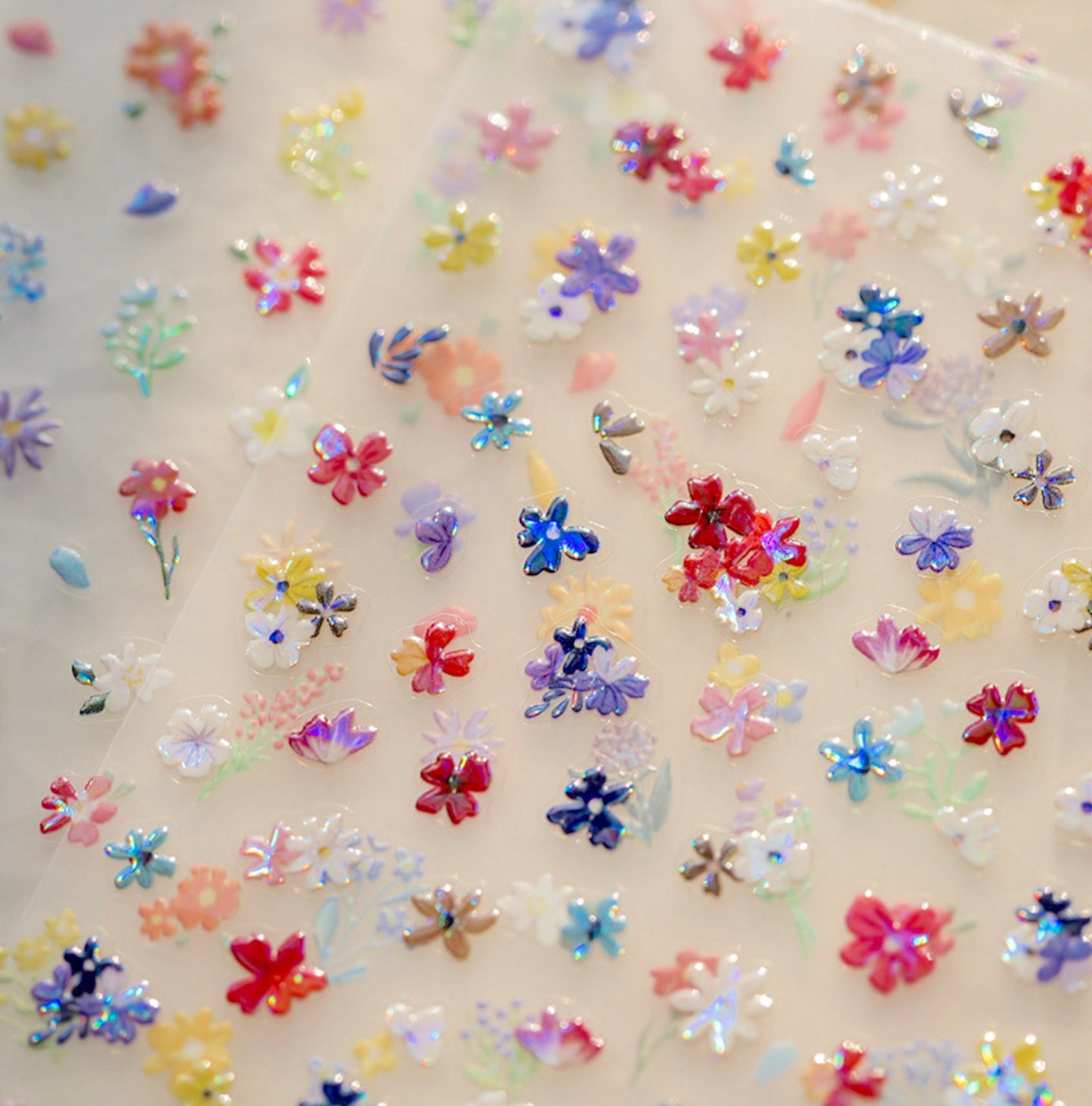 Cute Wildflower Patch, Floral Themed Nail Art Stickers (m348, m349, TS-3665, TS-3666)