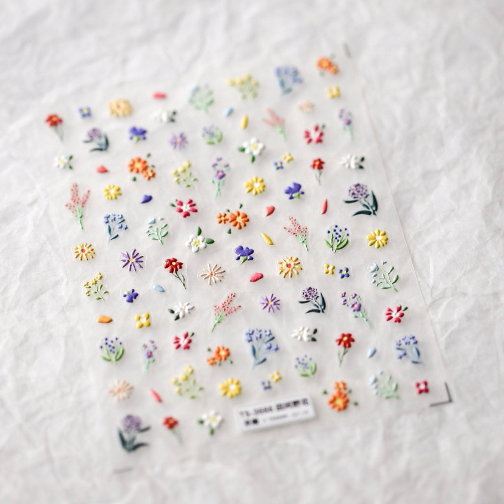 Cute Wildflower Patch, Floral Themed Nail Art Stickers (m348, m349, TS-3665, TS-3666)