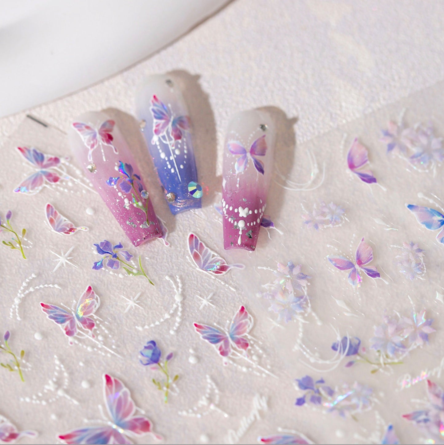 Fairy Butterfly Garden, Butterfly Themed Nail Art Stickers