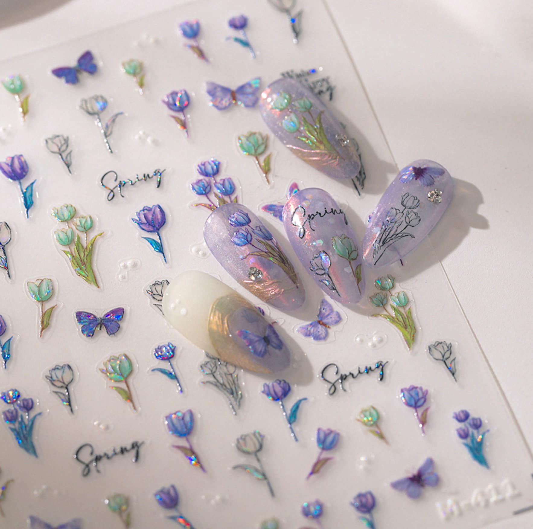 Elven Butterfly Garden, Butterfly Themed Nail Art Stickers