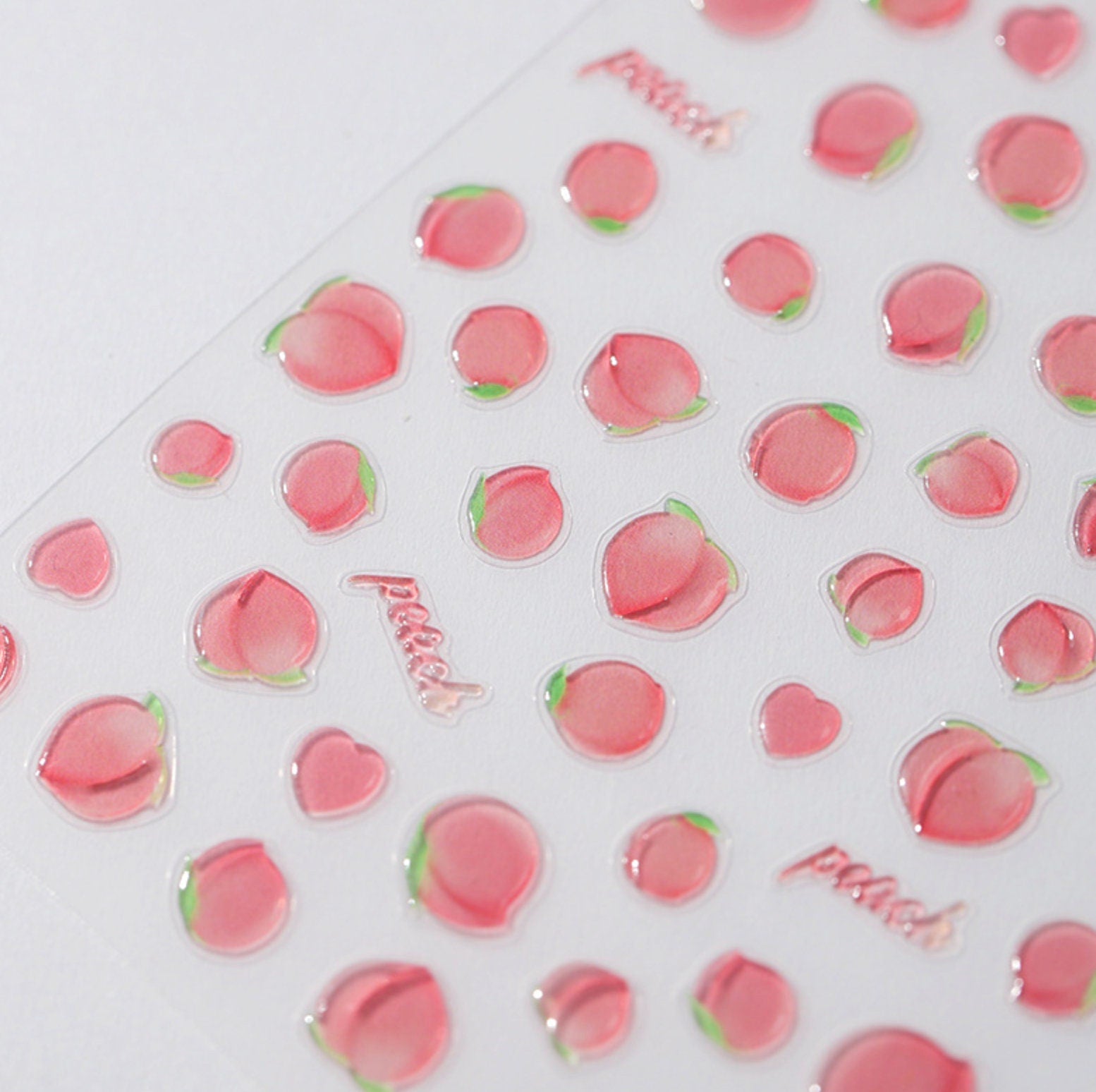 Jelly Peach, Fruit Themed Nail Art Stickers (M-106)