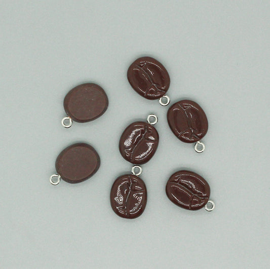 15MM x 12MM Coffee Bean, Food Themed Resin Charms