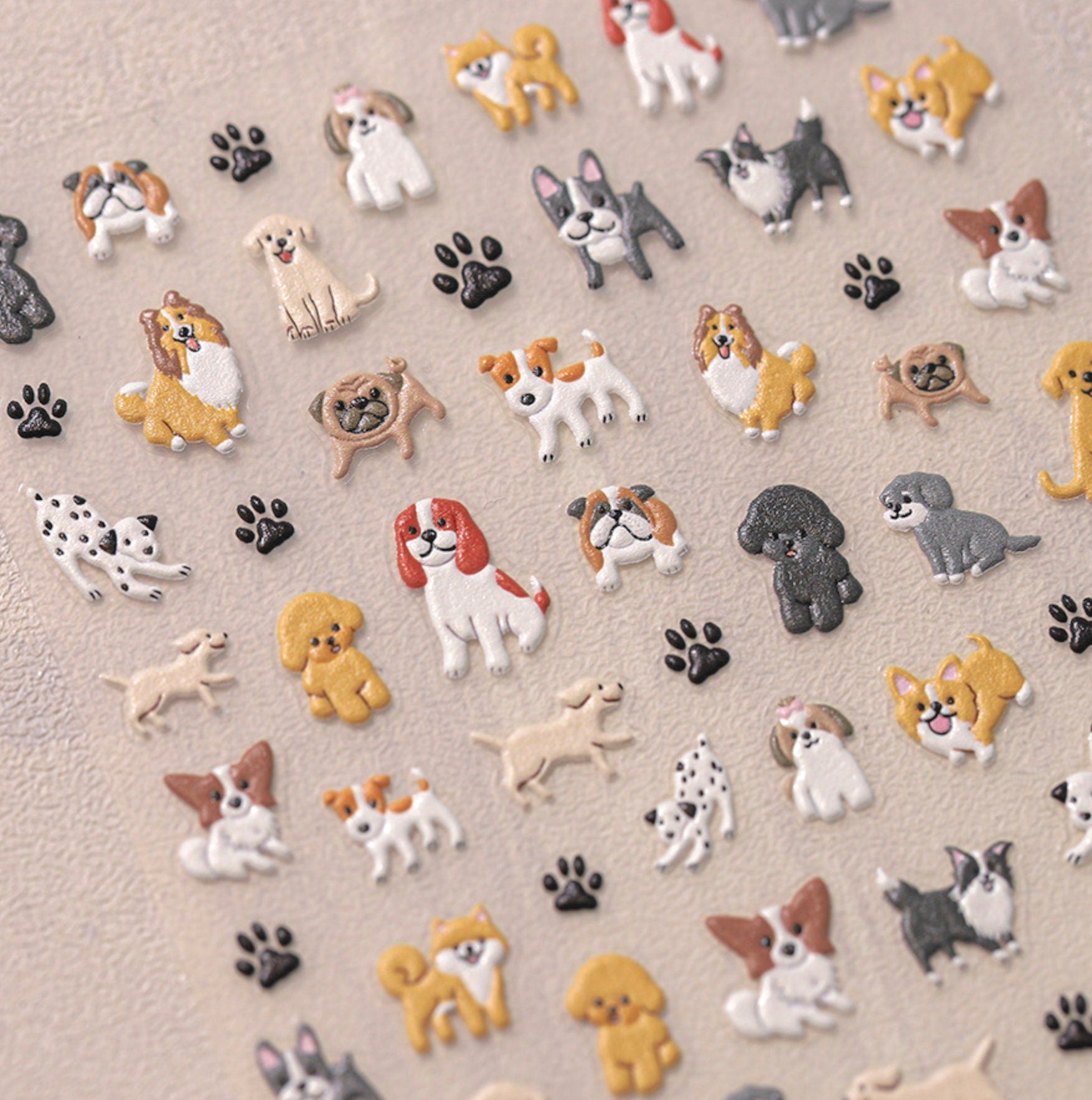 Cute Energic Dog, Animal Themed Nail Art Stickers