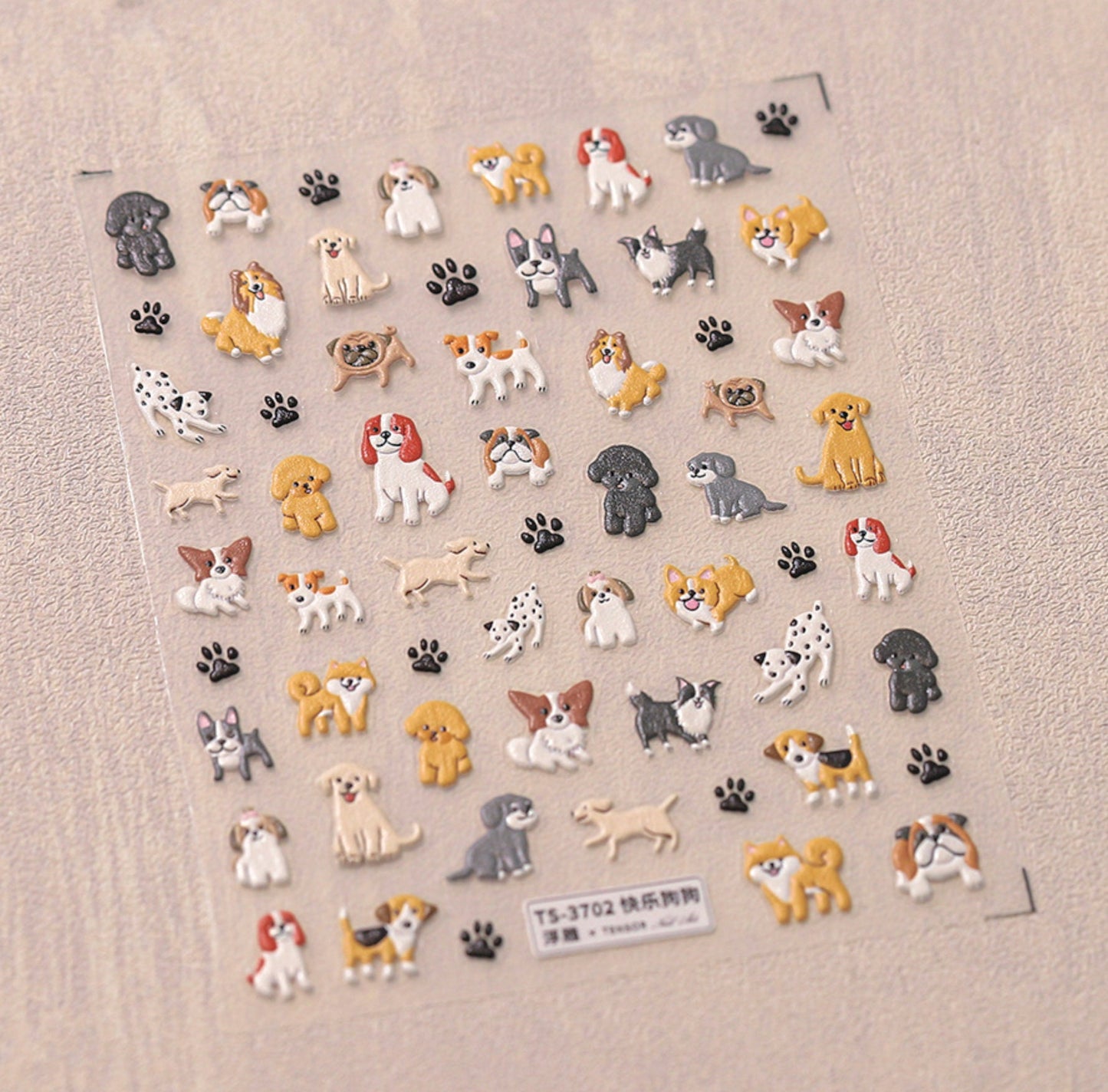 Cute Energic Dog, Animal Themed Nail Art Stickers