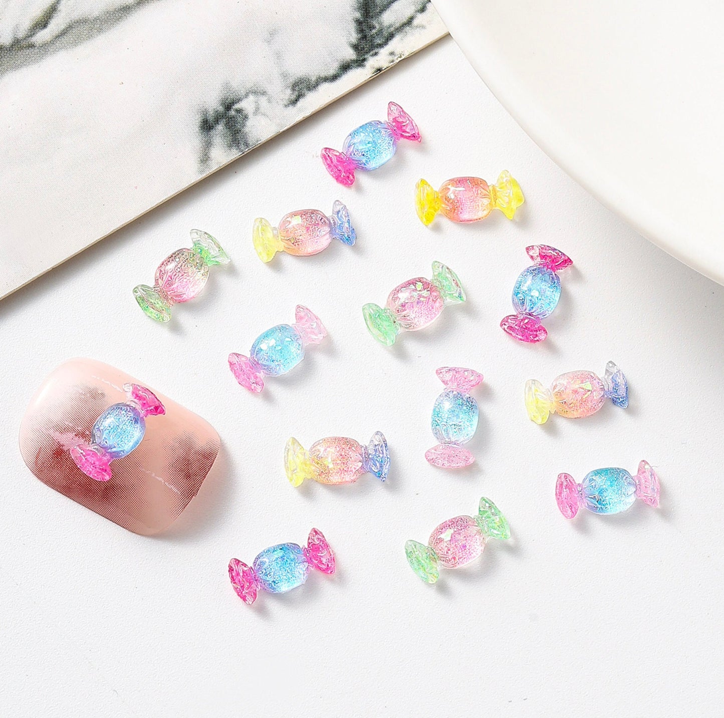 5MM x 9.5MM Wrapped Candy, 3D Nail Art Charms, Decoden, DIY Supplies, Mini Cabochon