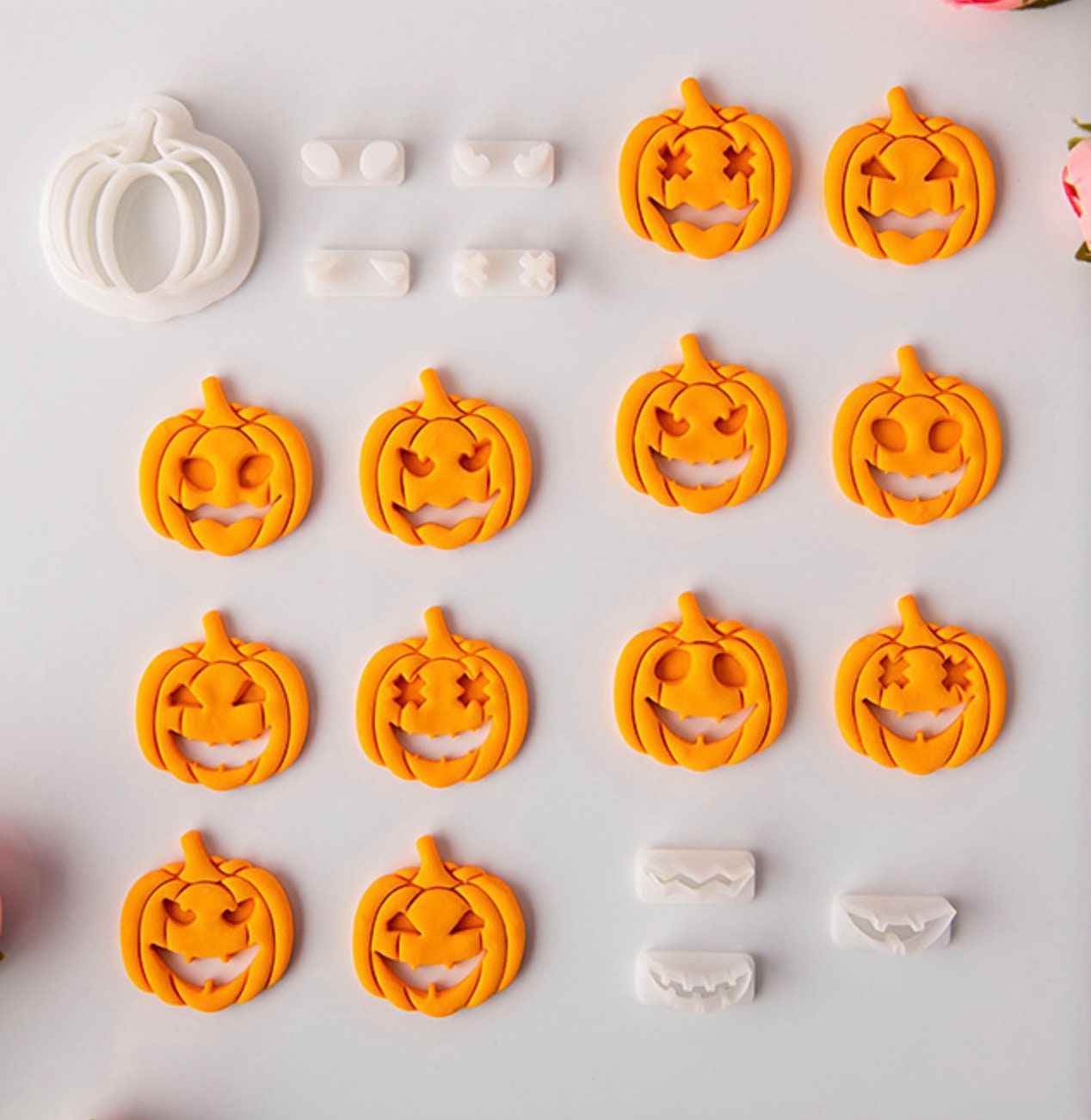 Mix and Match Jack-o-Lantern, Halloween Themed Polymer Clay Cutter Set