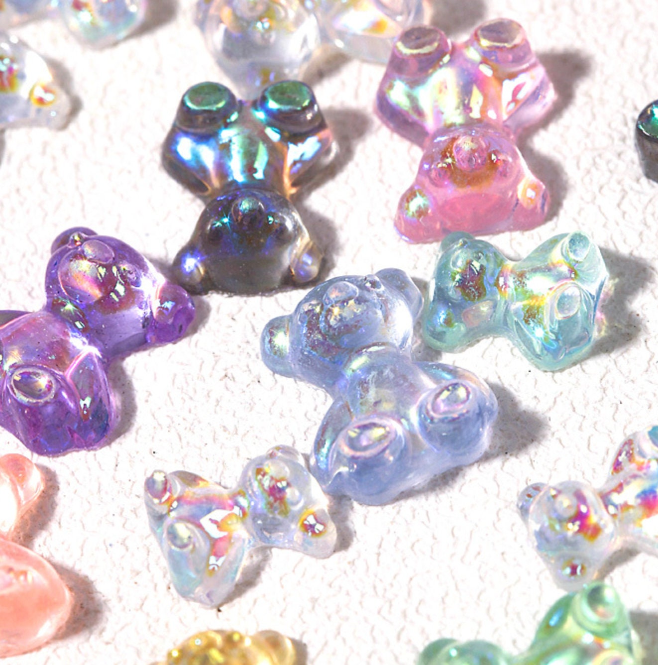 8MM x 5.5MM Aurora Gummy Bear Themed 3D Nail Art Charms, Decoden, DIY Supplies, Mini Cabochon