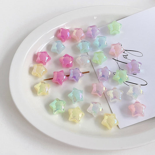 19MM Puffy AB Star Shaped Acrylic Spacer Beads