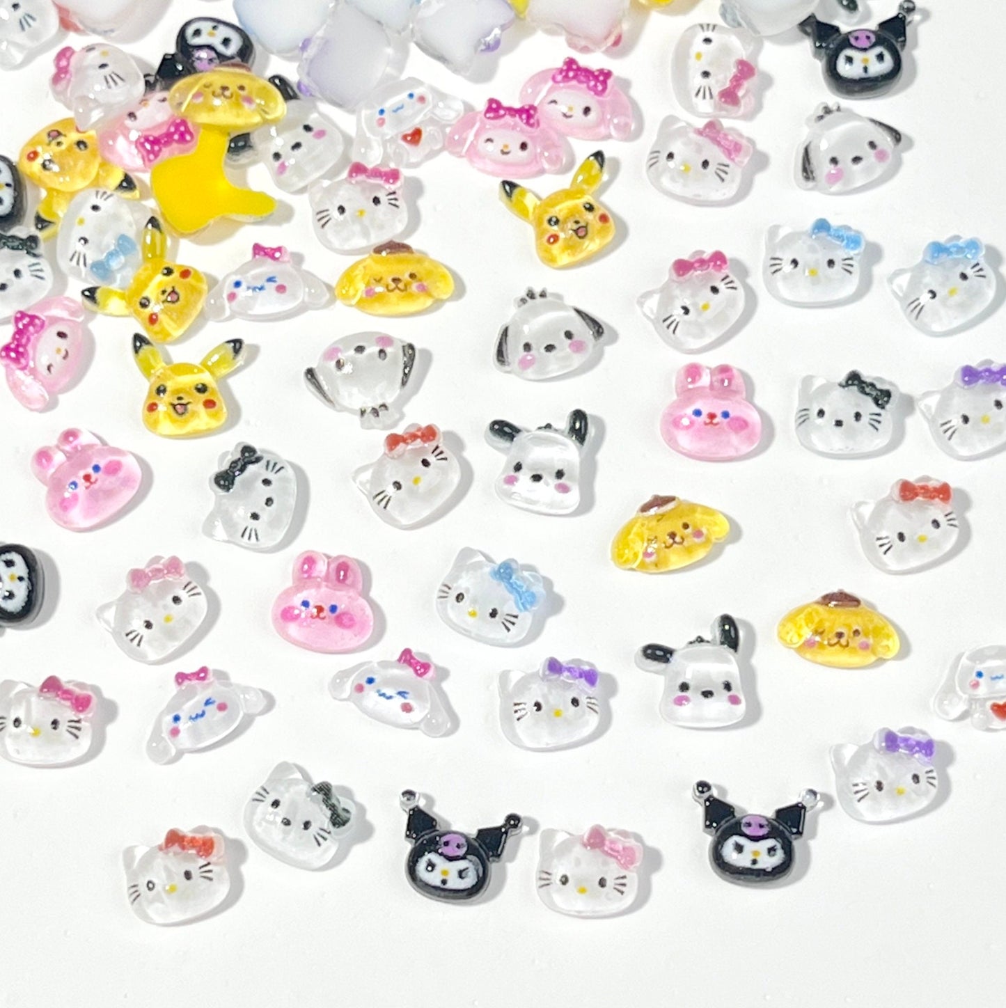 Cute Mixed Mini Cartoon Character Themed 3D Nail Art Charms, Decoden, DIY Supplies, Mini Cabochon