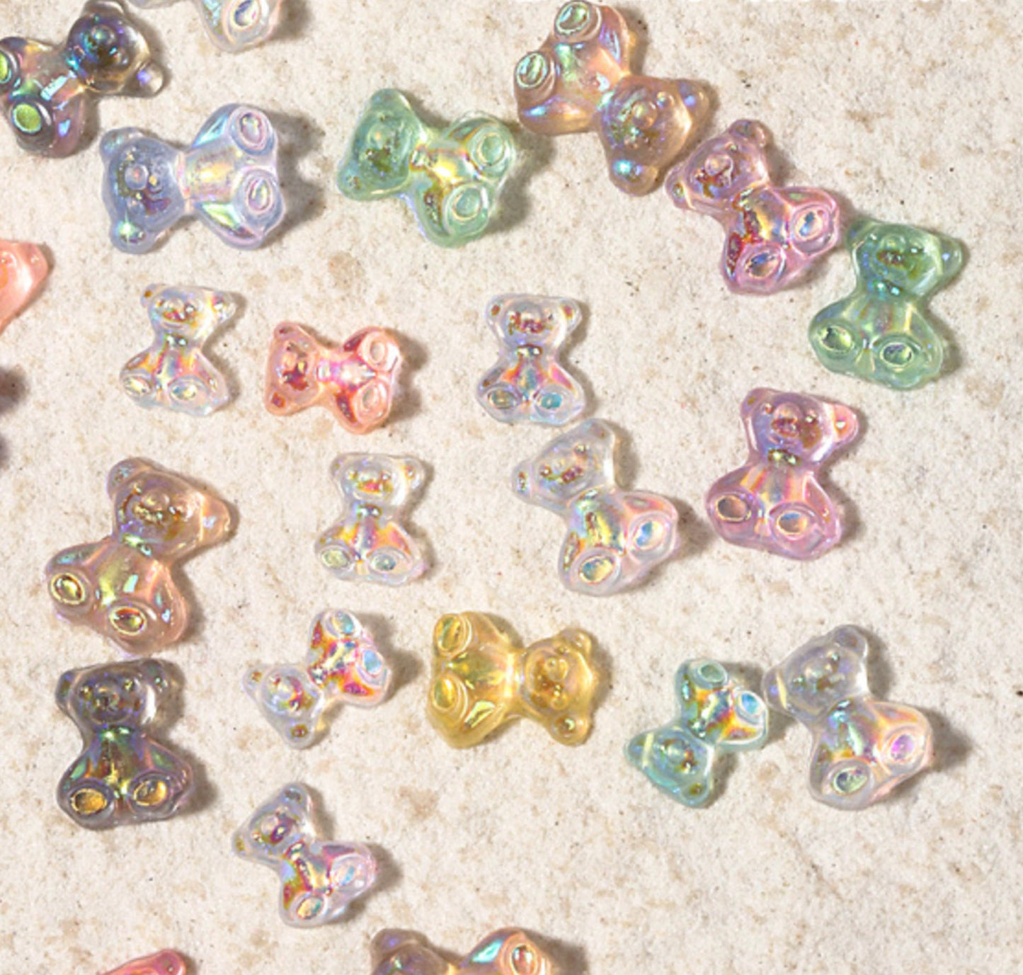 8MM x 5.5MM Aurora Gummy Bear Themed 3D Nail Art Charms, Decoden, DIY Supplies, Mini Cabochon