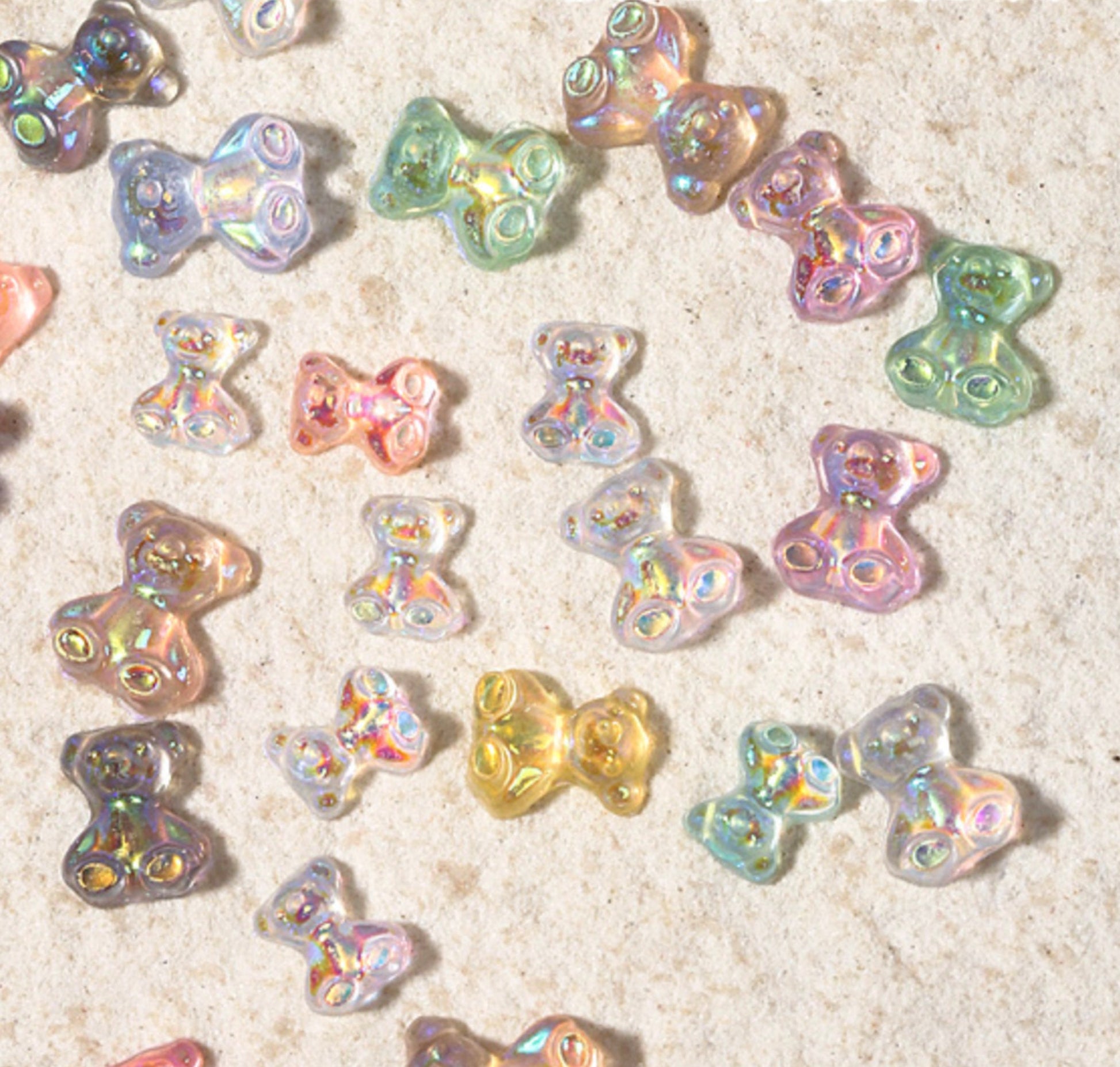 8MM x 5.5MM Aurora Gummy Bear Themed 3D Nail Art Charms, Decoden, DIY Supplies, Mini Cabochon