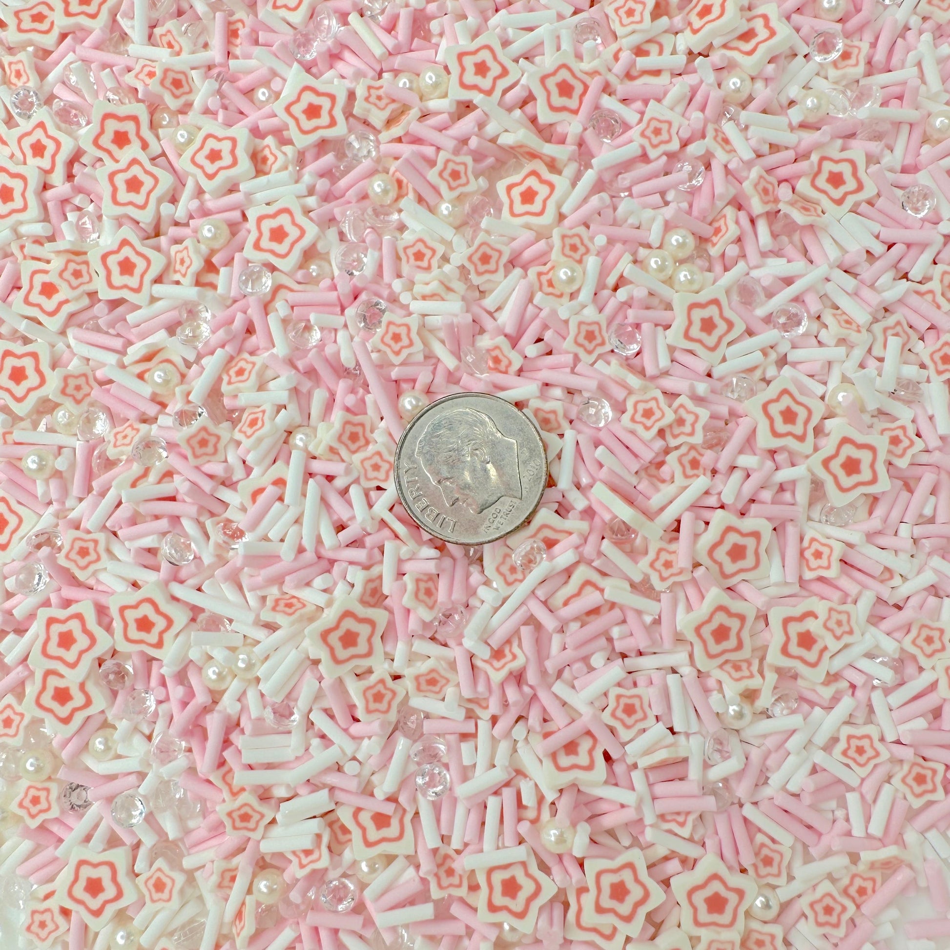 FAKE Double Pink Star Themed Polymer Clay Sprinkle Mix (NOT EDIBLE)