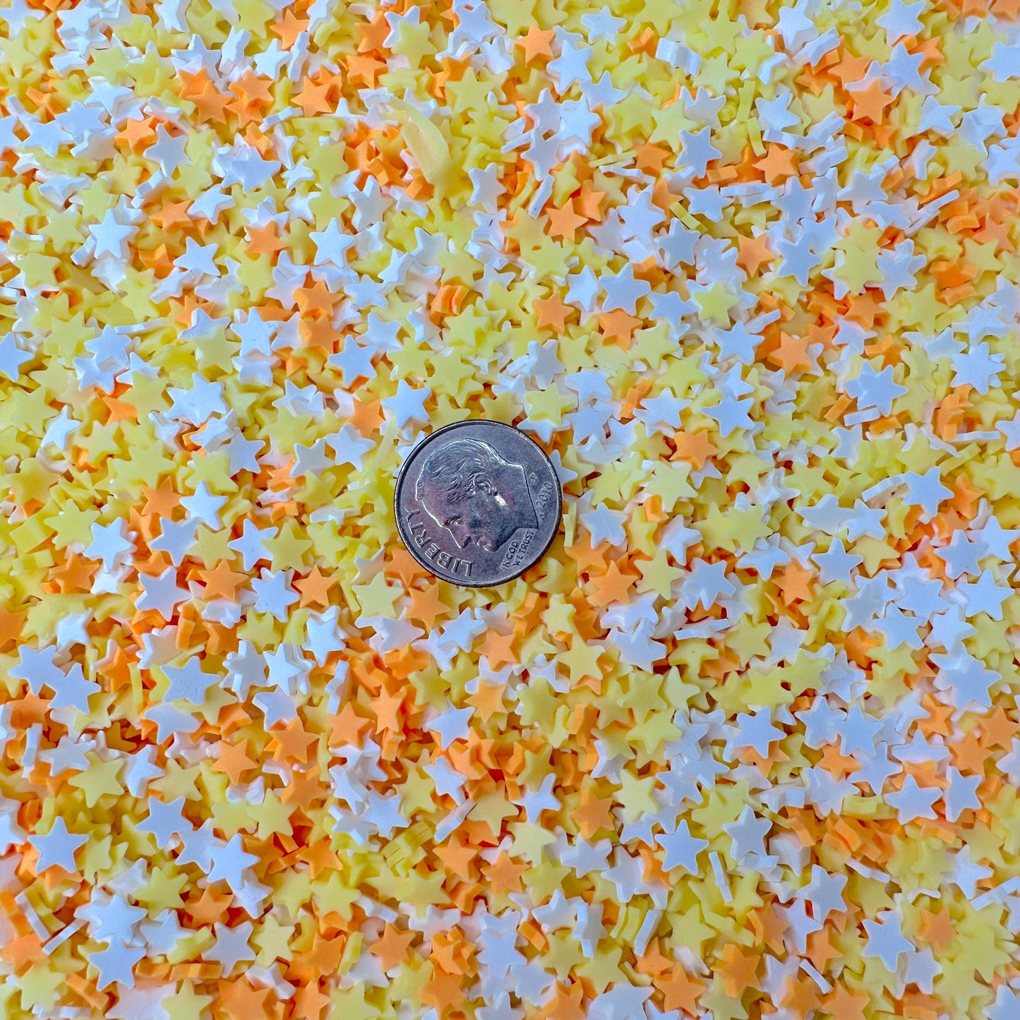 FAKE 5MM Yellow and Orange Star Polymer Clay Sprinkle Mix (NOT EDIBLE)