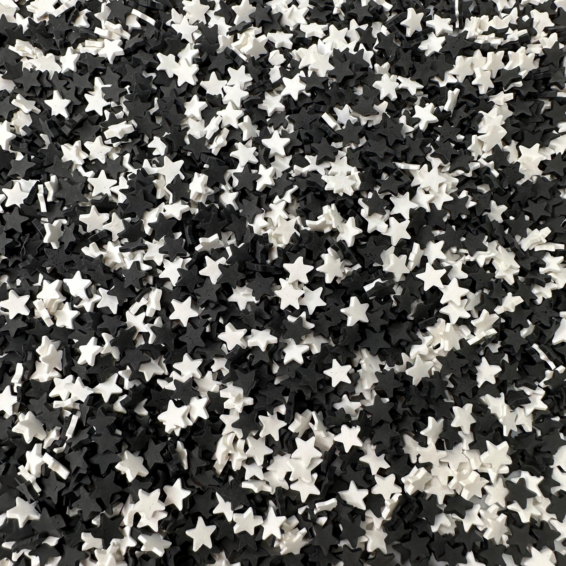 FAKE 5MM Black and White Star Polymer Clay Sprinkle Mix (NOT EDIBLE)