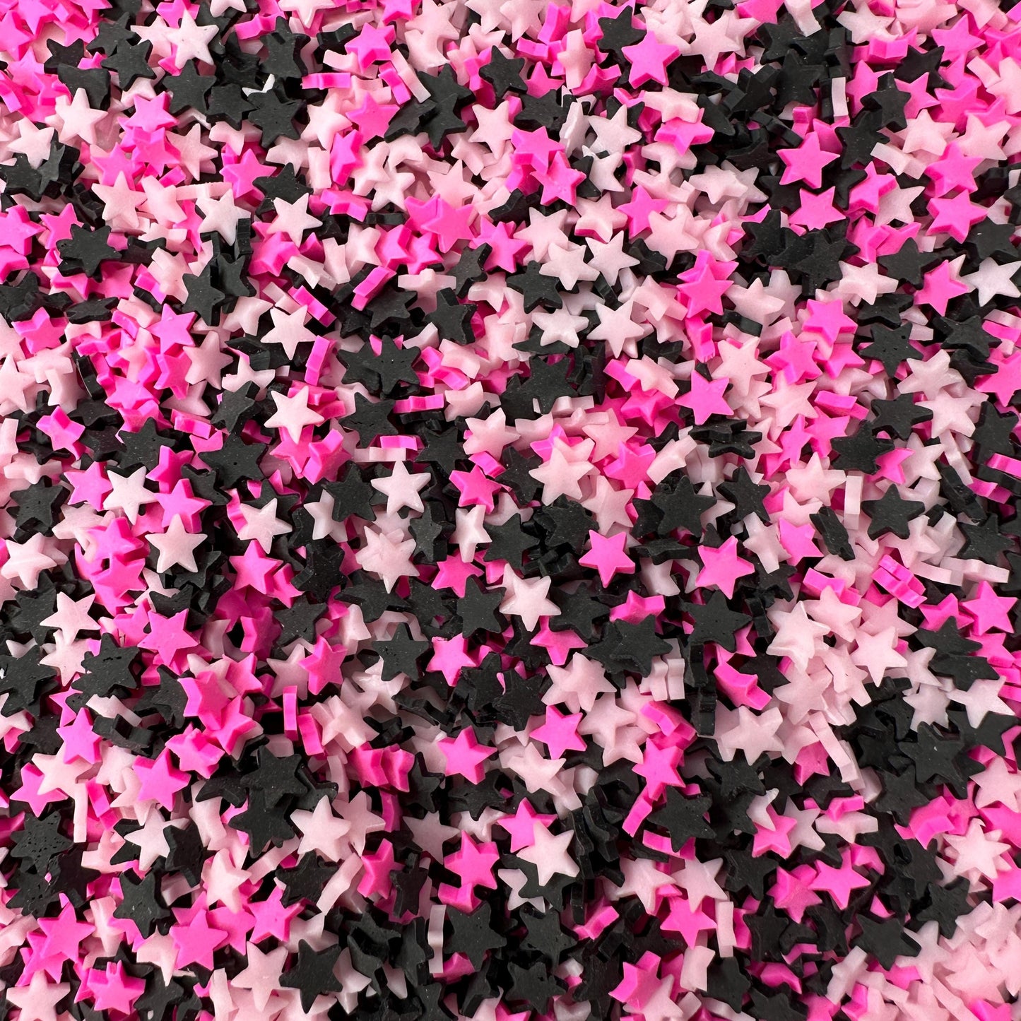 FAKE 5MM Black Pink Star Party Polymer Clay Sprinkle Mix (NOT EDIBLE)