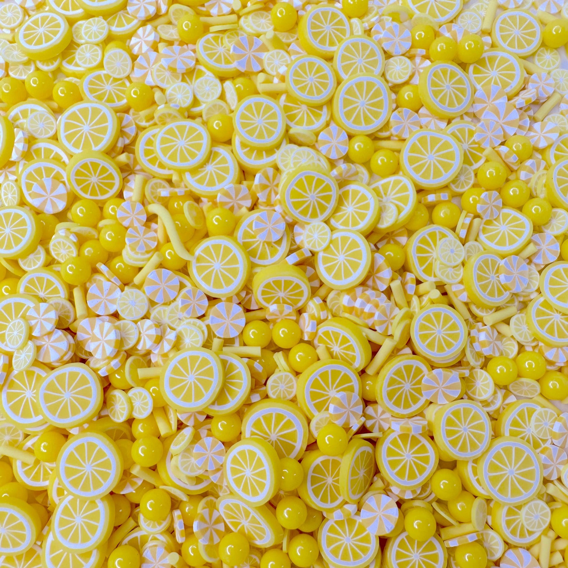 FAKE Yellow Lemon Peppermint Mix Polymer Clay Sprinkle (NOT EDIBLE)