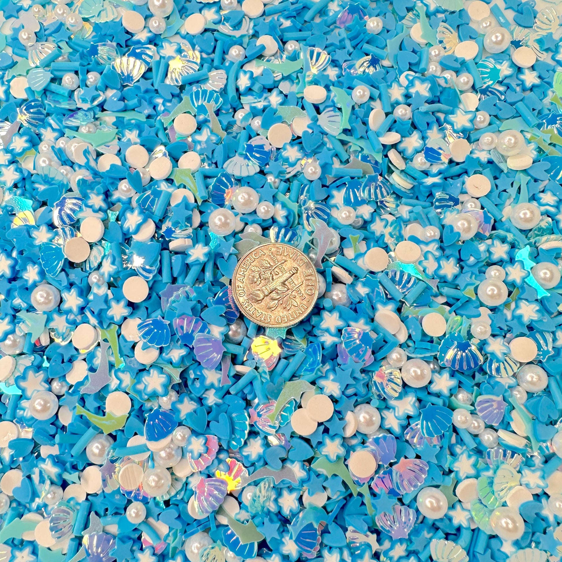 FAKE Blue Ocean Themed Polymer Clay Sprinkle (NOT EDIBLE)