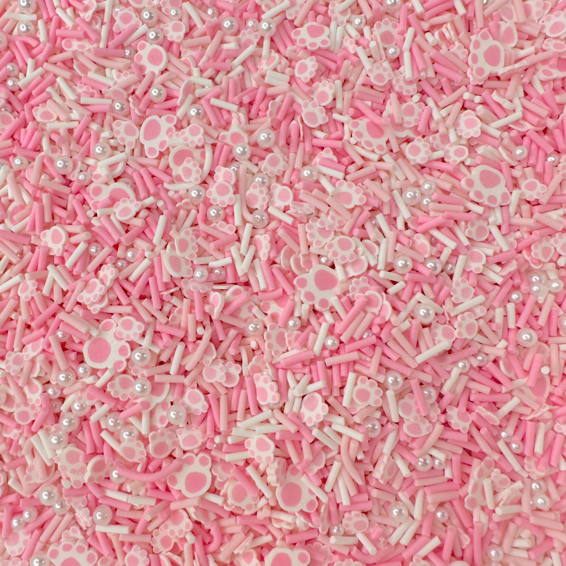 FAKE Pink Animal Paw Polymer Clay Sprinkle Mix (NOT EDIBLE)