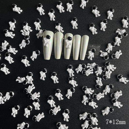 7MM X 12MM Astronaut, Space Themed 3D Nail Art Charms, Decoden, DIY Supplies, Mini Cabochon