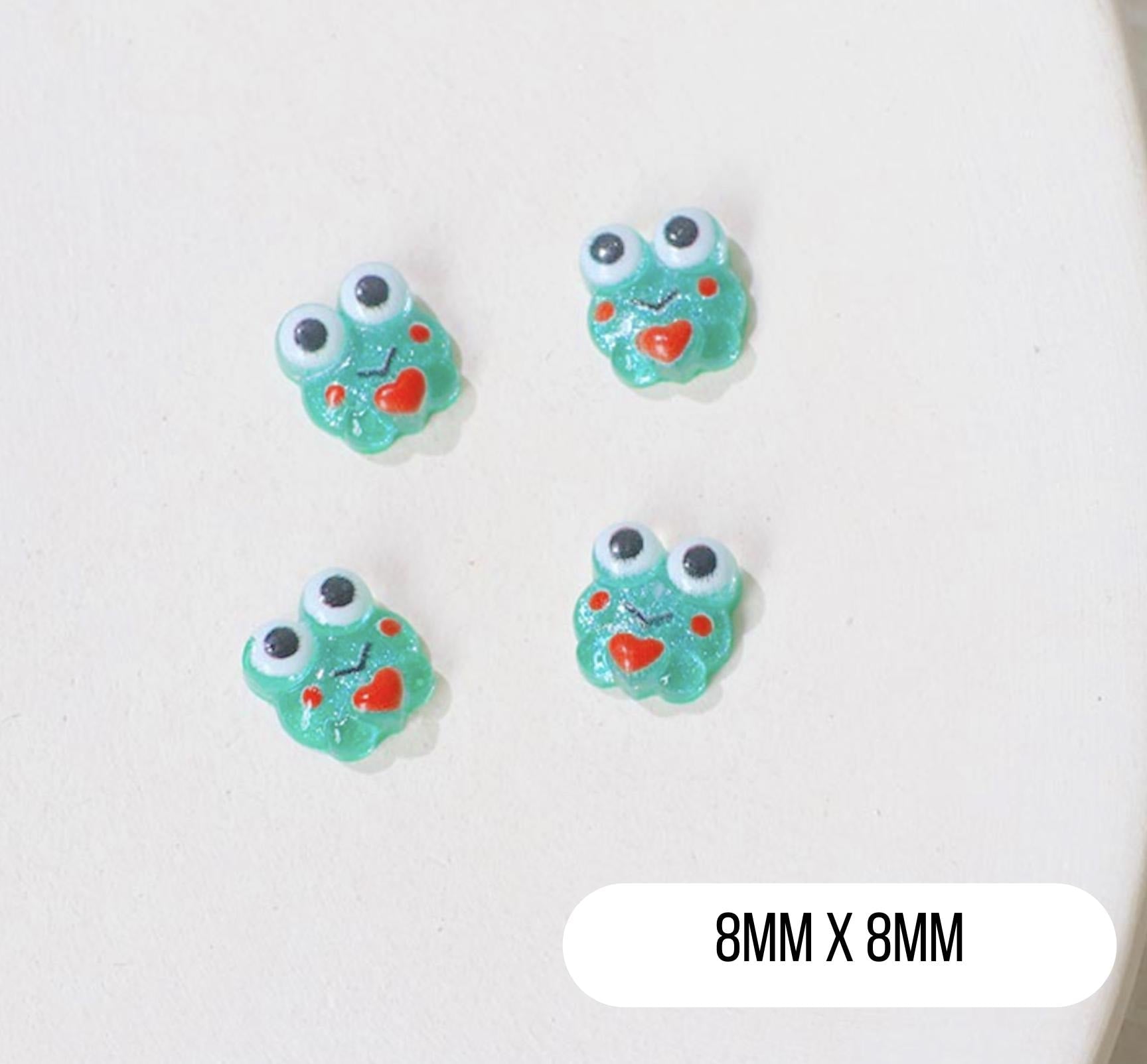 8MM x 8MM Cute Froggy, Animal Themed 3D Nail Art Charms, Decoden, DIY Supplies, Mini Cabochon