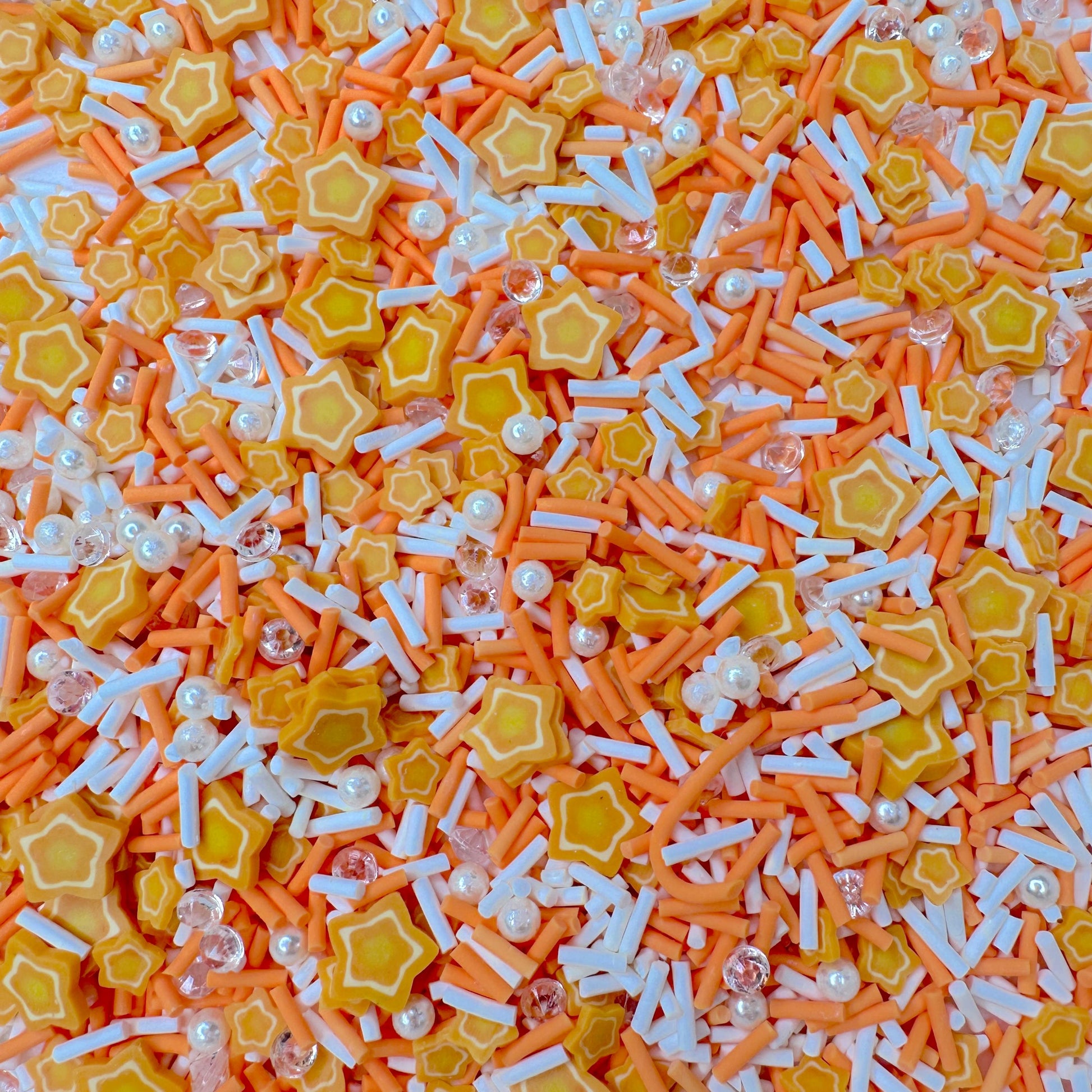 FAKE Double Orange Star Themed Polymer Clay Sprinkle Mix (NOT EDIBLE)