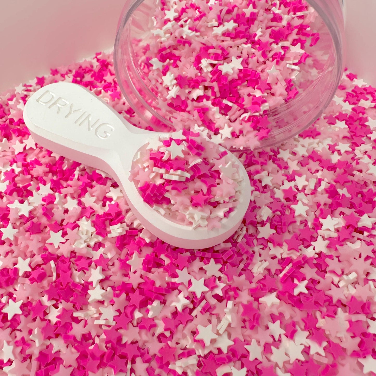 FAKE 5MM Pink Star Party Polymer Clay Sprinkle Mix (NOT EDIBLE)