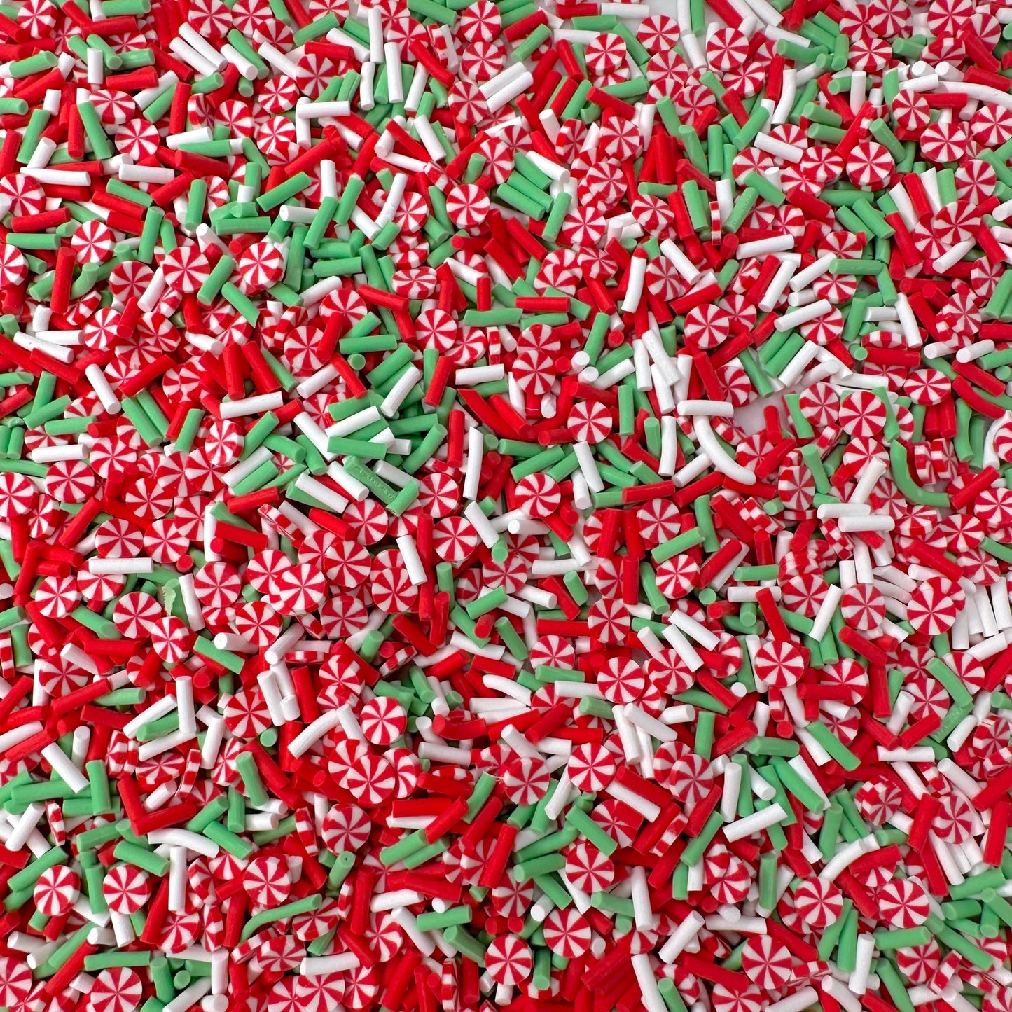 FAKE Green Christmas Themed Peppermint Polymer Clay Sprinkle Mix (NOT EDIBLE)