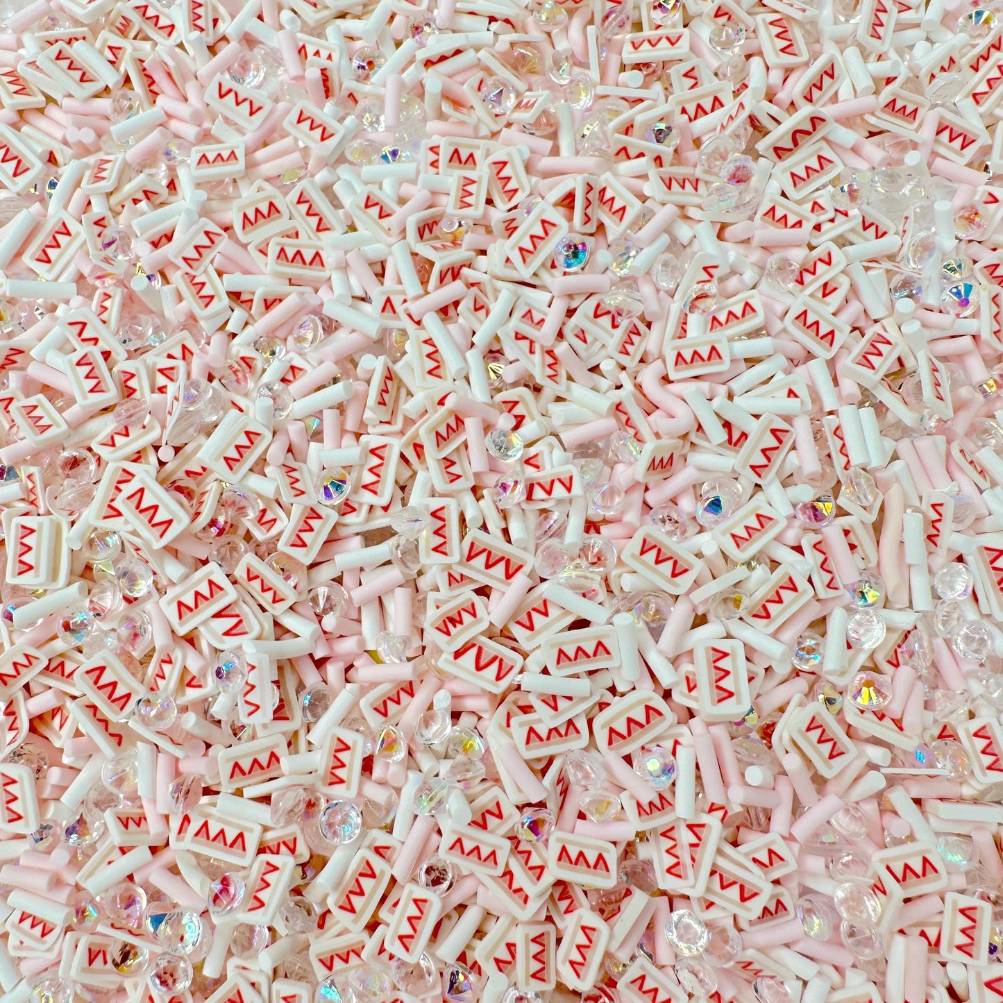 FAKE Strawberry Shortcake Slice Themed Polymer Clay Sprinkle Mix (NOT EDIBLE)