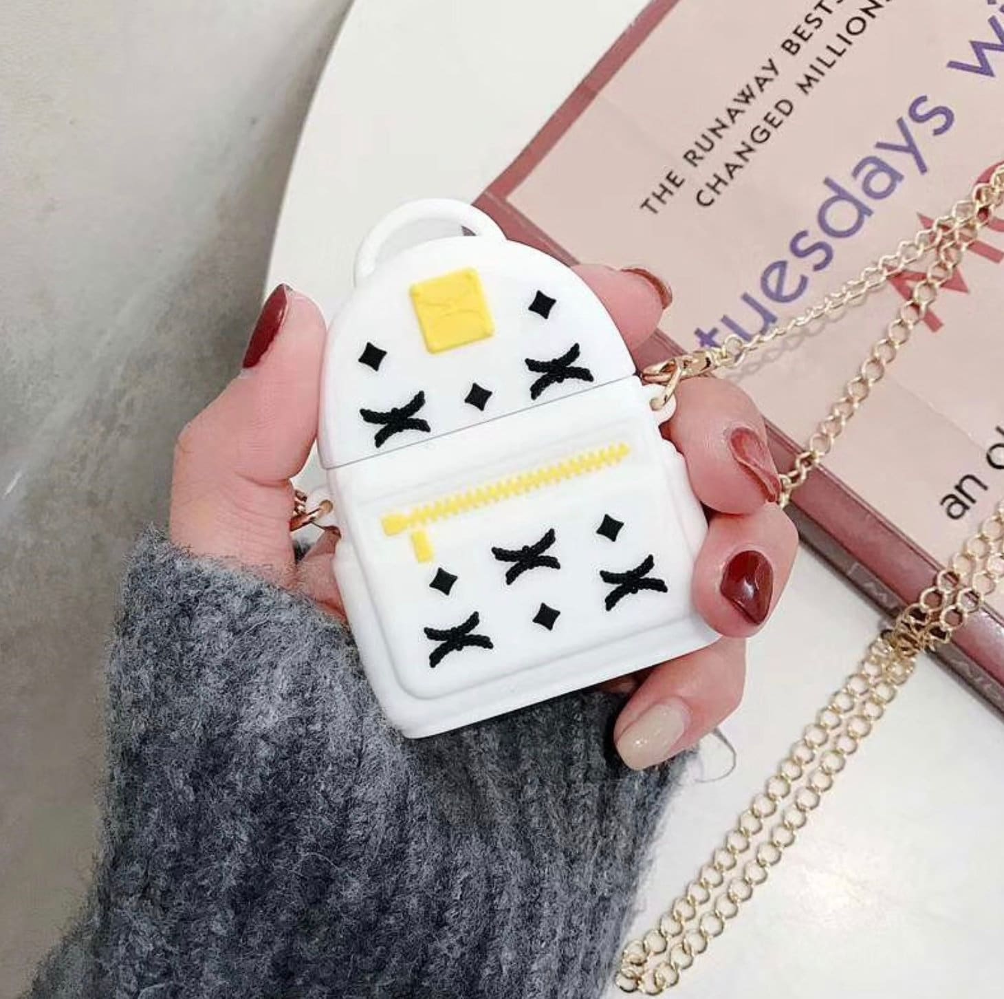 Cute Backpack with Chain Themed AirPod Generation 1, 2 , and Pro Cases