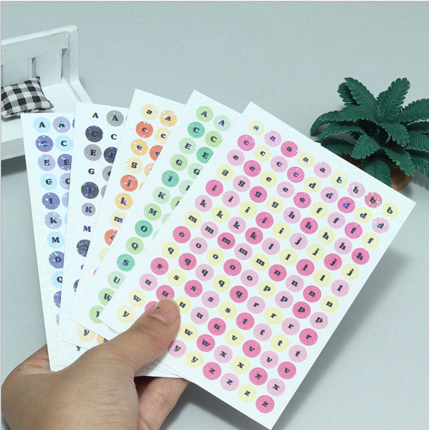 Holographic Letter Sticker Sheets (2 sheets) Journal, Crafts, Scrapbooking, Diary, Journal, DIY,