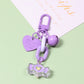 Cute Acrylic Bead and Chain Link, Animal and Flower Themed Keychain, Key ring