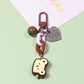 Cute Acrylic Bead and Chain Link, Animal and Flower Themed Keychain, Key ring