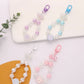 Cute Acrylic Round Bead Strand with Iridescent Paws, Animal Themed Bead Keychain, Key ring, Phone Lanyard