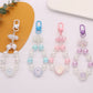 Cute Acrylic Round Bead Strand with Iridescent Paws, Animal Themed Bead Keychain, Key ring, Phone Lanyard