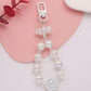 Cute Acrylic Round Bead Strand with Iridescent Paws, Animal Themed Bead Keychain, Key ring, Phone Lanyard