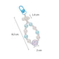 Cute Acrylic Round Bead Strand with Iridescent Paws, Animal Themed Bead Keychain, Key ring, Phone Lanyard