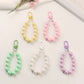 7.5CM Pearlescent Bead Keychain, Key ring, Phone Lanyard (Pink, Yellow, Green, White, Purple)