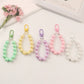7.5CM Pearlescent Bead Keychain, Key ring, Phone Lanyard (Pink, Yellow, Green, White, Purple)