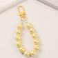 7.5CM Pearlescent Bead Keychain, Key ring, Phone Lanyard (Pink, Yellow, Green, White, Purple)