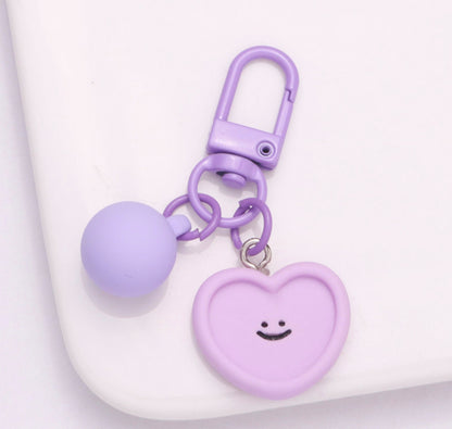 Resin Smiling Shape Themed Keychain, Key ring (Heart, Egg, Square, Cloud, Flower, Circle)