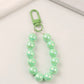 7.5CM Pearlescent Bead Keychain, Key ring, Phone Lanyard (Pink, Yellow, Green, White, Purple)